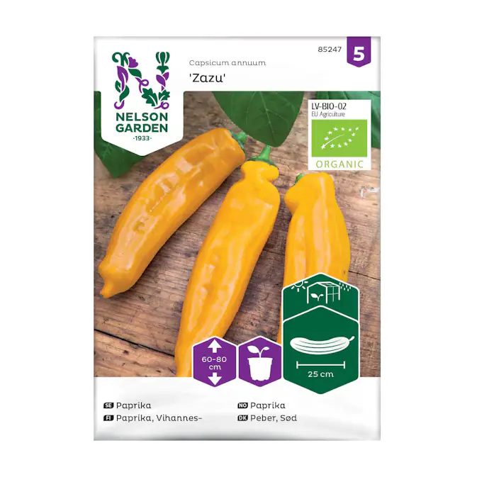 Frö Spetspaprika Nelson Garden Zazu Organic
