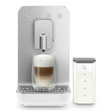 Espressomaskin Smeg BCC13WHMEU Vit med Inbyggd Kaffekvarn och Mjölksystem