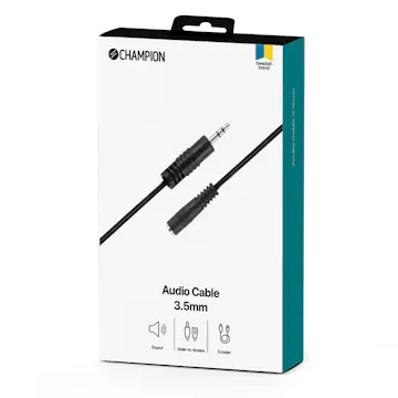 Förlängningskabel Champion 3,5mm - 3,5mm Hane-Hona 5.0m