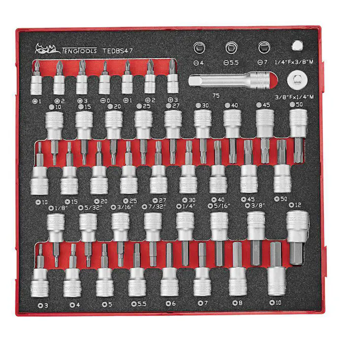 Hylsbitssats Teng Tools 1/4–3/8-fäste TEDBS47
