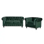 Soffgrupp Manor House Chesterfield Lyx 2-sits med Fåtölj