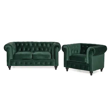 Soffgrupp Manor House Chesterfield Lyx 2-sits med Fåtölj