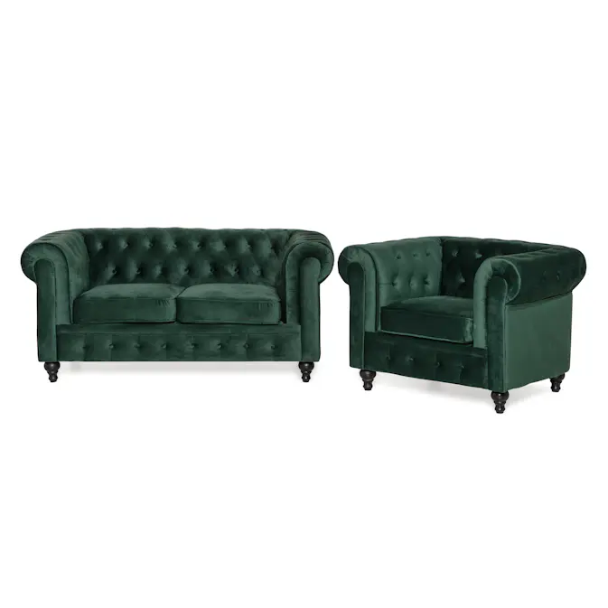 Soffgrupp Manor House Chesterfield Lyx 2-sits med Fåtölj