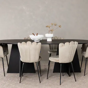 Matgrupp Venture Home Bootcut med 4 Limhamn Light Stolar