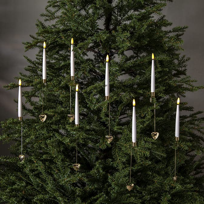 Julgransbelysning Star Trading Flamme i Vit med 8 Ljus