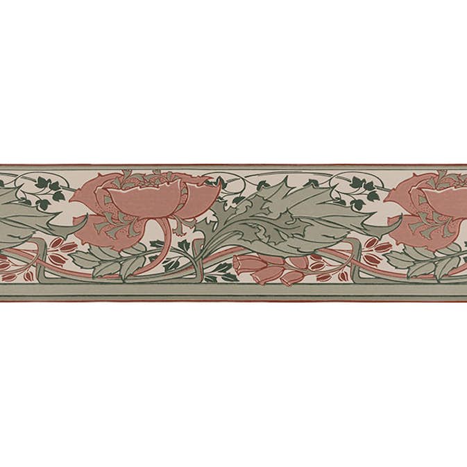 Tapet Duro Gammalsvenska Bård Värmlands Säby Röd 020-04