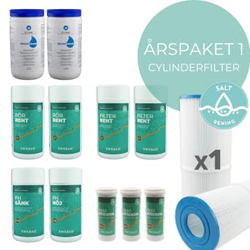 Årspaket 1 Swebad med Saltrening och 1 Cylinderfilter