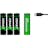 Batteri Coast Uppladdningsbara AA 1,5V 2400 mAh 4-pack inkl Laddningskabel