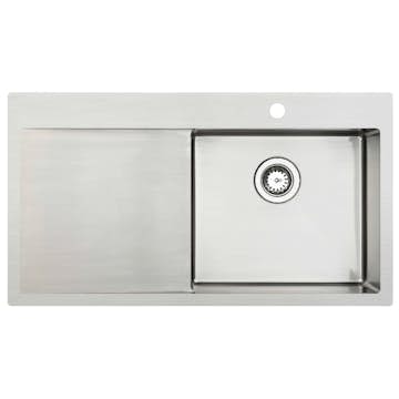 Diskbänk Lavabo Kubus 900 R Soft Rostfri med Blandarhål & Vattenlås