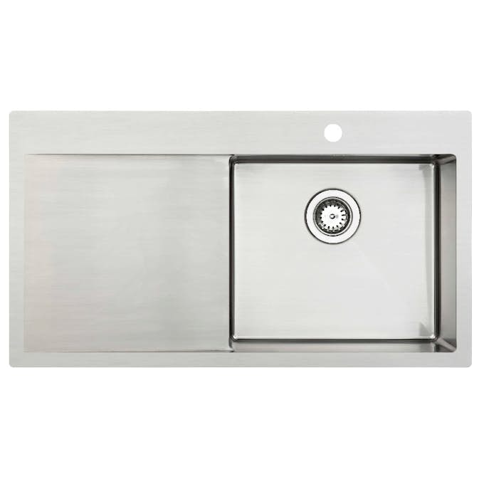 Diskbänk Lavabo Kubus 900 R Soft Rostfri med Blandarhål & Vattenlås