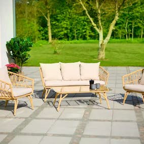 Loungeset ENVY DESIGN Magrethe Utemöbler med Dynor i Rotting