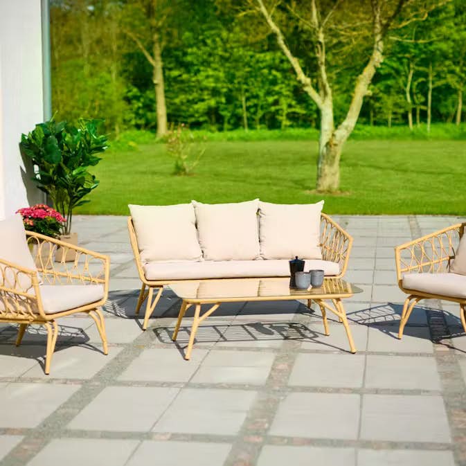 Loungeset ENVY DESIGN Magrethe Utemöbler med Dynor i Rotting