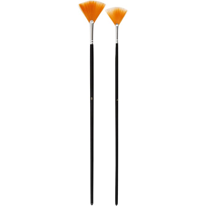 Penslar Creativ Company Gold Line Fläkt Nr. 4+8 Långa Skaft 2 St/1 Förp