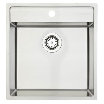 Diskho Lavabo Nexus 50 BC Rostfri Enkel med Korgventil & Vattenlås