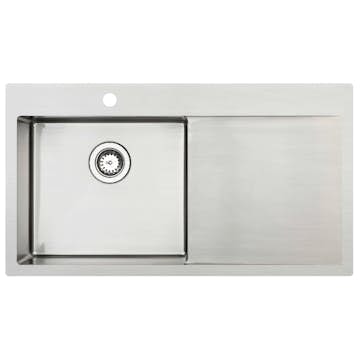 Diskho Lavabo Kubus 900 L Soft Rostfri Enkel med Korgventil & Vattenlås