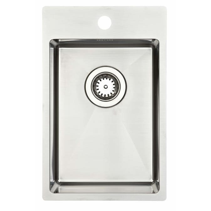 Diskho Lavabo Kubus 280 Soft Rostfri Enkel med Bottenventil & Vattenlås