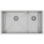 Diskho Lavabo Kubus 780 Soft Slim Rostfri Dubbel med Korgventil & Vattenlås