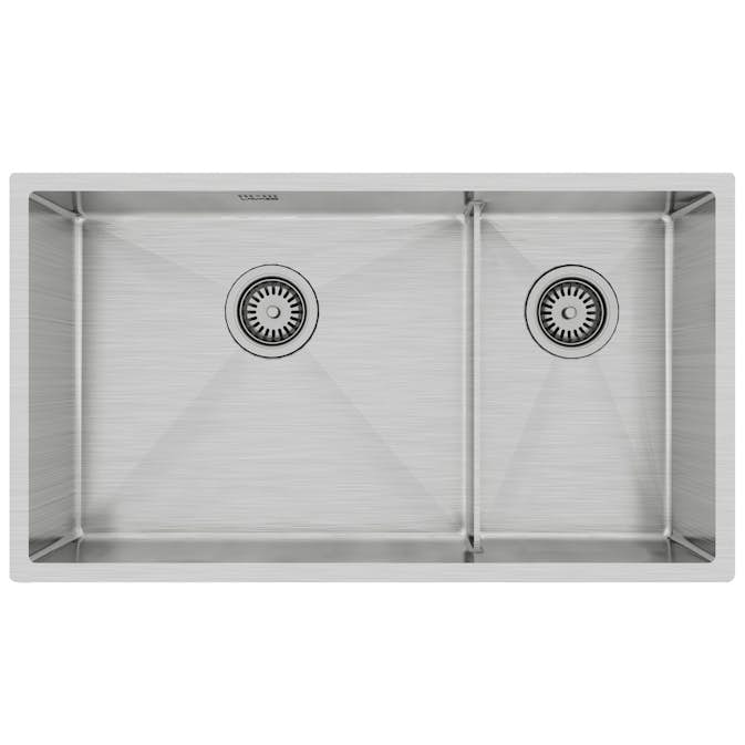 Diskho Lavabo Kubus 780 Soft Slim Rostfri Dubbel med Korgventil & Vattenlås