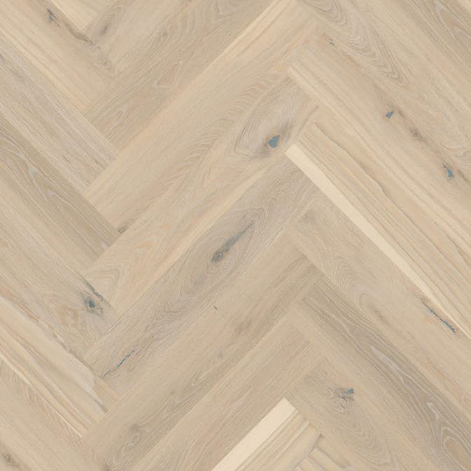 Fiskbensplank Boen Ek Pale White Herringbone Live Pure Ultra Matt Lack