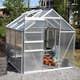 Växthus Green Land Svart Aluminiumstomme med Skjutdörr & Öppningsbara Polykarbonatfönster, 8,2 m²