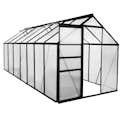 Växthus Green Land Svart Aluminiumstomme med Skjutdörr & Öppningsbara Polykarbonatfönster, 8,2 m²