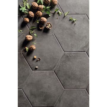 Klinker Konradssons Terra Nero Svart Hexagon 22x25 cm