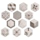 Kakeldekor Konradssons Terra Black Hexagon Mix 22x25 cm