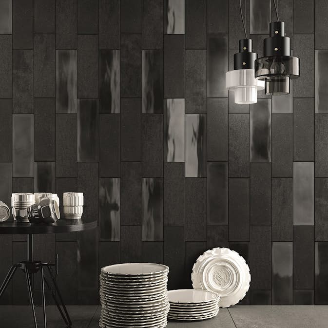 Kakel Konradssons Diesel Camp Glaze Svart Blank 10x30 cm