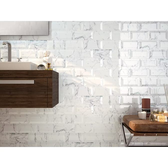 Kakel Konradssons Vit White Fasad Carrara Blank 10x20 cm