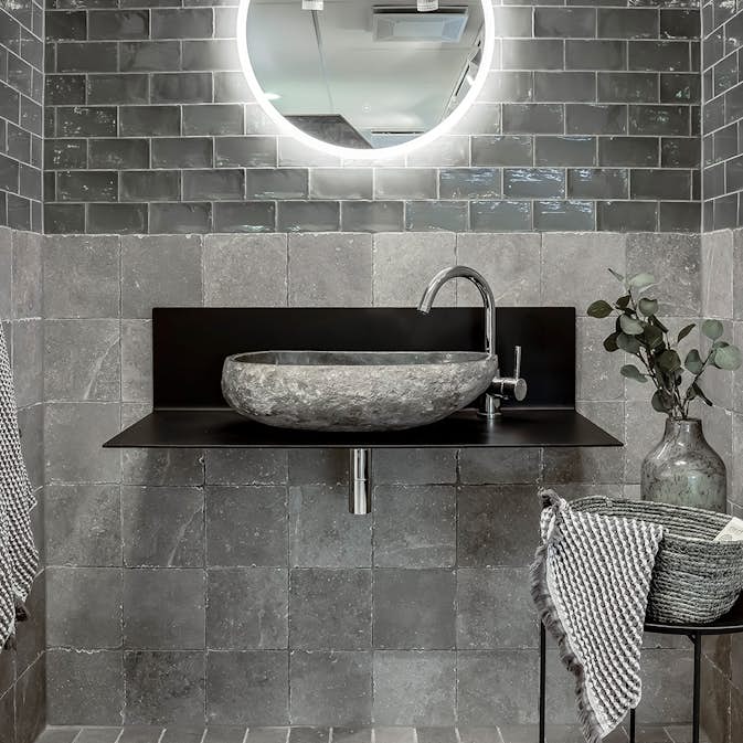 Klinker Konradssons Lava Tumbled Grigio Grå 20x20 cm