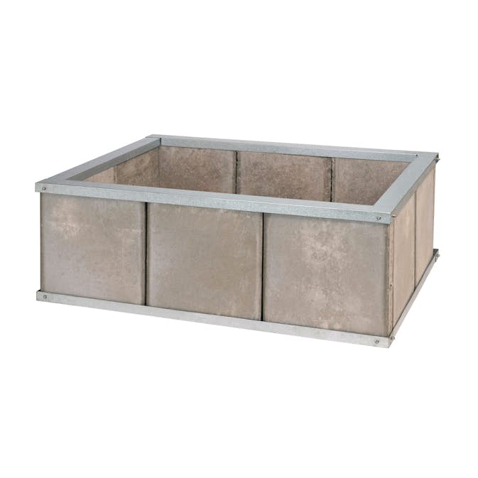 Odlingskrage Skotte Garden Pallkrage av Betongplattor & Zinkplåt, Rektangulär Odlingslåda