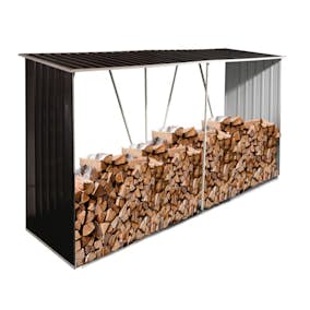 Vedskjul Skotte Garden Värna Stor Svart Stål 330 cm