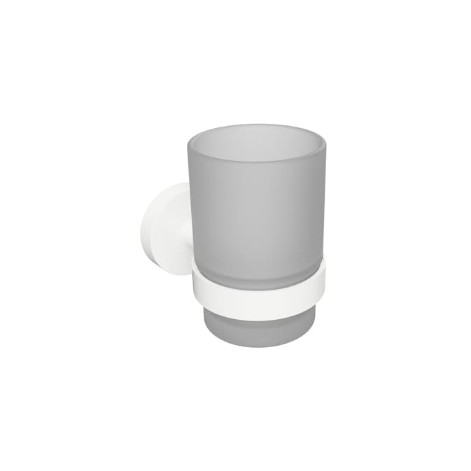 Tandborstglas Bemeta White Frostat Glas/Vit