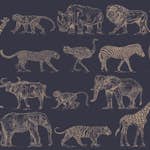 Tapet Boutique Safari Midnight