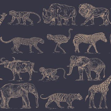 Tapet Boutique Safari Midnight