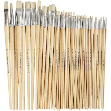 Penslar Creativ Company Natur Line Nr. 1-20 Långa Skaft 64 St/1 Förp