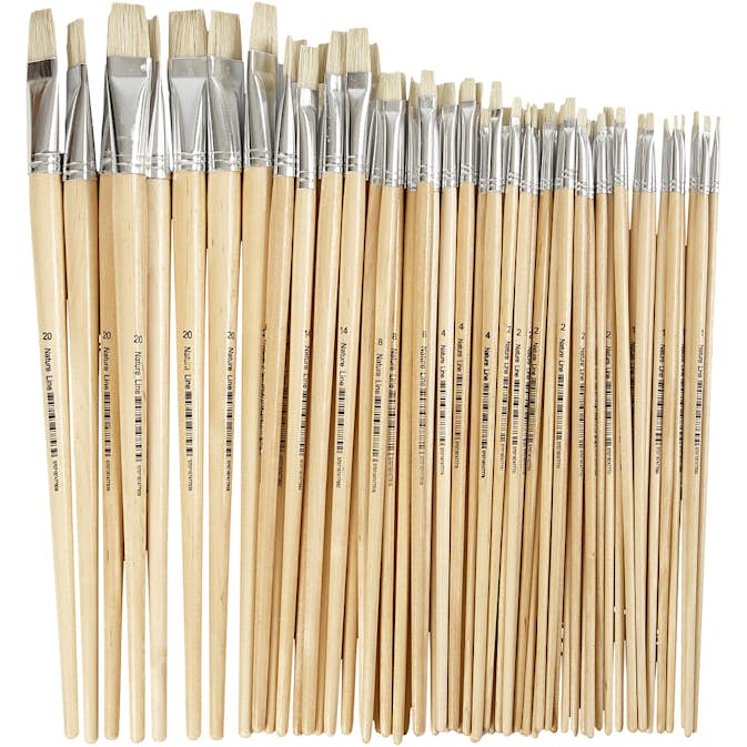 Penslar Creativ Company Natur Line Nr. 1-20 Långa Skaft 64 St/1 Förp