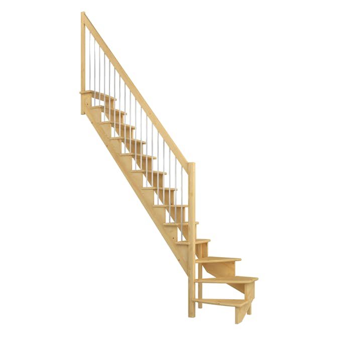 Spartrappa Dolle Lyon L-form med Vertikalt Metallräcke