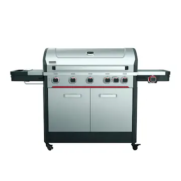 Gasolgrill Halmo Infinity 5 Svart Med Sidobrännare Infrabrännare & LED-Belysning Rostfri