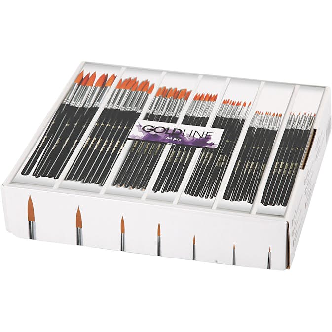 Penslar Creativ Company Gold Line Rund Nr. 1+2+4+8+12+18+22 84 St/1 Förp