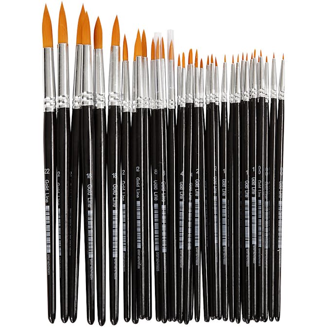 Penslar Creativ Company Gold Line Rund Nr. 0+1+2+4+8+12+18+22 36 St/1 Förp