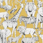 Tapet Superfresco Easy Jungle Animals Gul