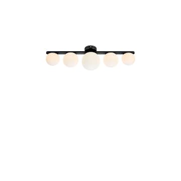 Tak/Vägglampa Markslöjd Puro 5L Svart/Opal IP44