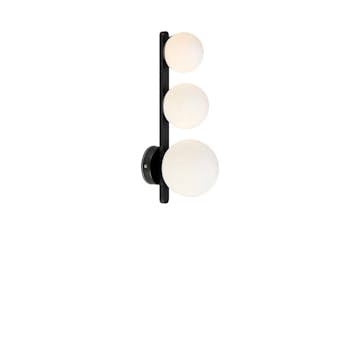 Vägglampa Markslöjd Puro 3L Svart/Opal IP44