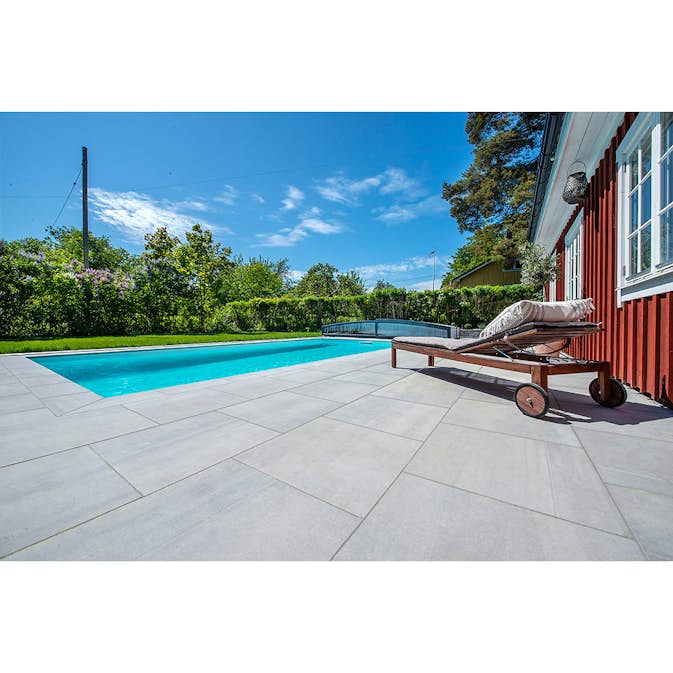 Uteklinker Bricmate Z66 Limestone Light Grey 2cm 60x60 cm