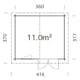 Friggebod Palmako Valentine 11,4 m² Komplett Stuga med Sadeltak