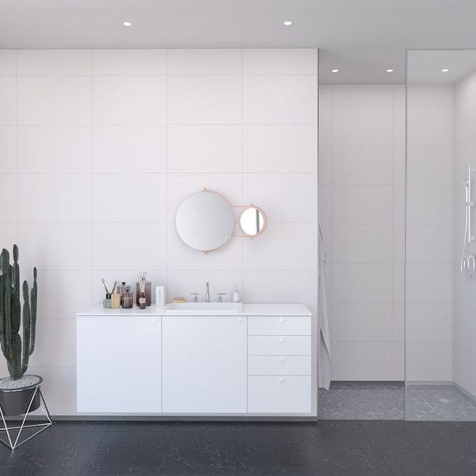 Våtrumsskiva Fibo White 2094-LM6040 S
