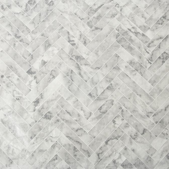 Tapet Contour Marble Chevron Tile Vit