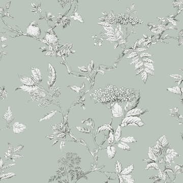Tapet Laura Ashley Elderwood Enteneier Blå