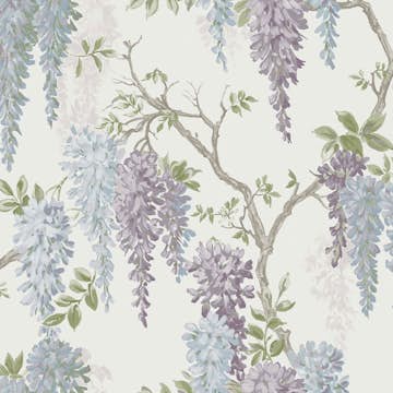 Tapet Laura Ashley Wisteria Garden Pale Iris 113356 EasyUp, Mönstrad Flerfärgad